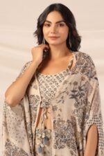 Elegant Croptop Palazzo and Cape Set - Image 5