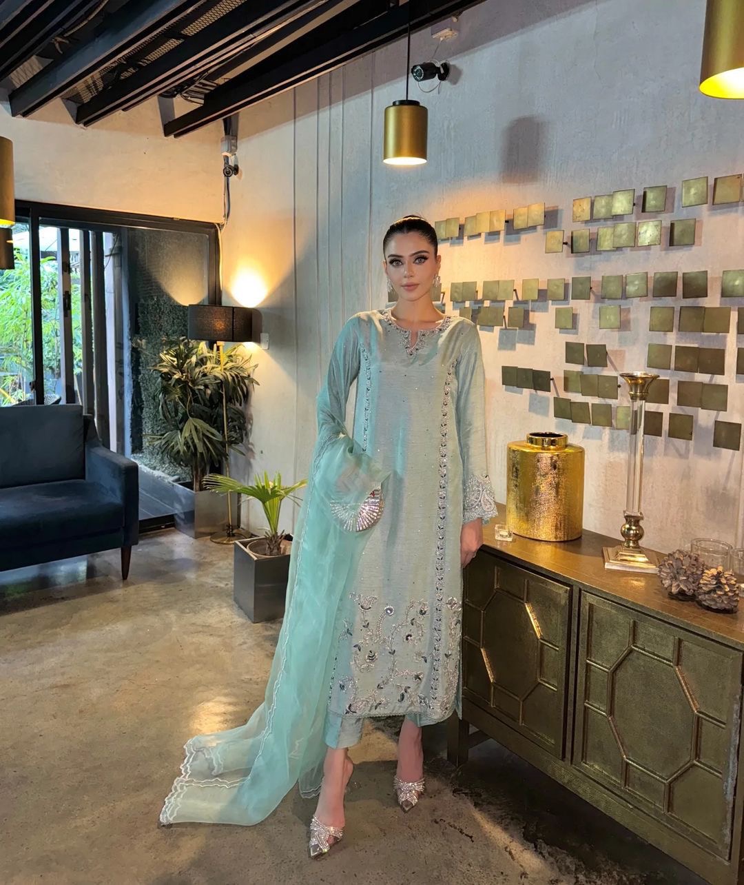 c15d5f2e-31dd-485d-8b90-def7b2fade93.jpeg Mint Glow Embroidered Suit - Image 1