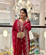 Elegant Designer Sequin Embroidered Top, Pant & Dupatta Set - Image 6