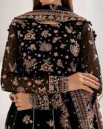 Black Rose Zari Embroidered Anarkali - Image 2