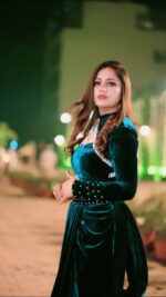 Rich Emerald Indo Western Ready To Wear Lehenga Saree - Image 2