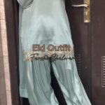 Sage Green Satin Farshi Salwar Set with Hand Embroidered Detailing