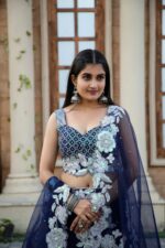 Premium Sequin Work Lehenga Crop Top With Dupatta - Image 5