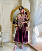 Luxurious Wine Velvet Ensemble - Image 2