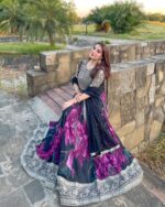 Royal Shimmer Party Gown With Dupatta - Image 2