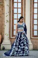 Premium Sequin Work Lehenga Crop Top With Dupatta - Image 2
