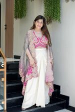 Embroidered Draped Saree Co-ord Set - Image 3