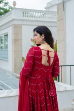 Crimson Elegant Anarkali Suit - Image 10
