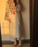 Chikankari-Inspired Embroidered Straight Kurta Set - Image 4