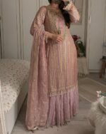 Royal Shimmer Party Wear Designer Top Pant Dupatta Set - Image 2