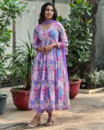 Floral Fantasy Anarkali Suit Set - Image 2