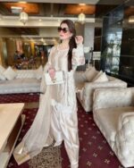 Pearl Beige Embroidered Silk Kurta Set