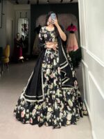 Aliza Black Lehenga Choli With Dupatta - Image 3