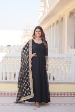 Blossom Elegance Gown with Dupatta - Image 9