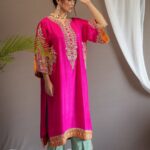 Royal Fuchsia Kurta Palazzo With Dupatta Set