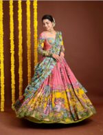 Kalamkari Floral Lehenga Choli With Dupatta - Image 3