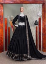 Luxe Velvet Lehenga Choli With Dupatta - Image 4