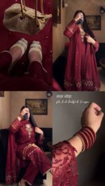 Radiant Red Eid Special Suit Set - Image 4