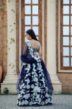 Premium Sequin Work Lehenga Crop Top With Dupatta - Image 4