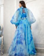 Digital Print Organza Lehengas With Fancy Struck Sleeves - Image 3