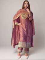Blush Mauve Embroidered Salwar Kameez Set - Image 3