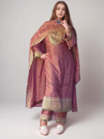 Blush Mauve Embroidered Salwar Kameez Set
