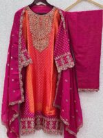Ruby Embroidery Suit Set with Dupatta and Pant
