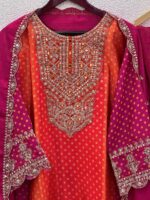 Ruby Embroidery Suit Set with Dupatta and Pant - Image 6