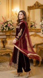 Premium Velvet Rose Radiance Suit - Image 2