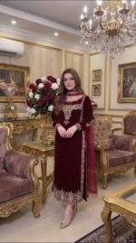 Premium Velvet Rose Radiance Suit - Image 3