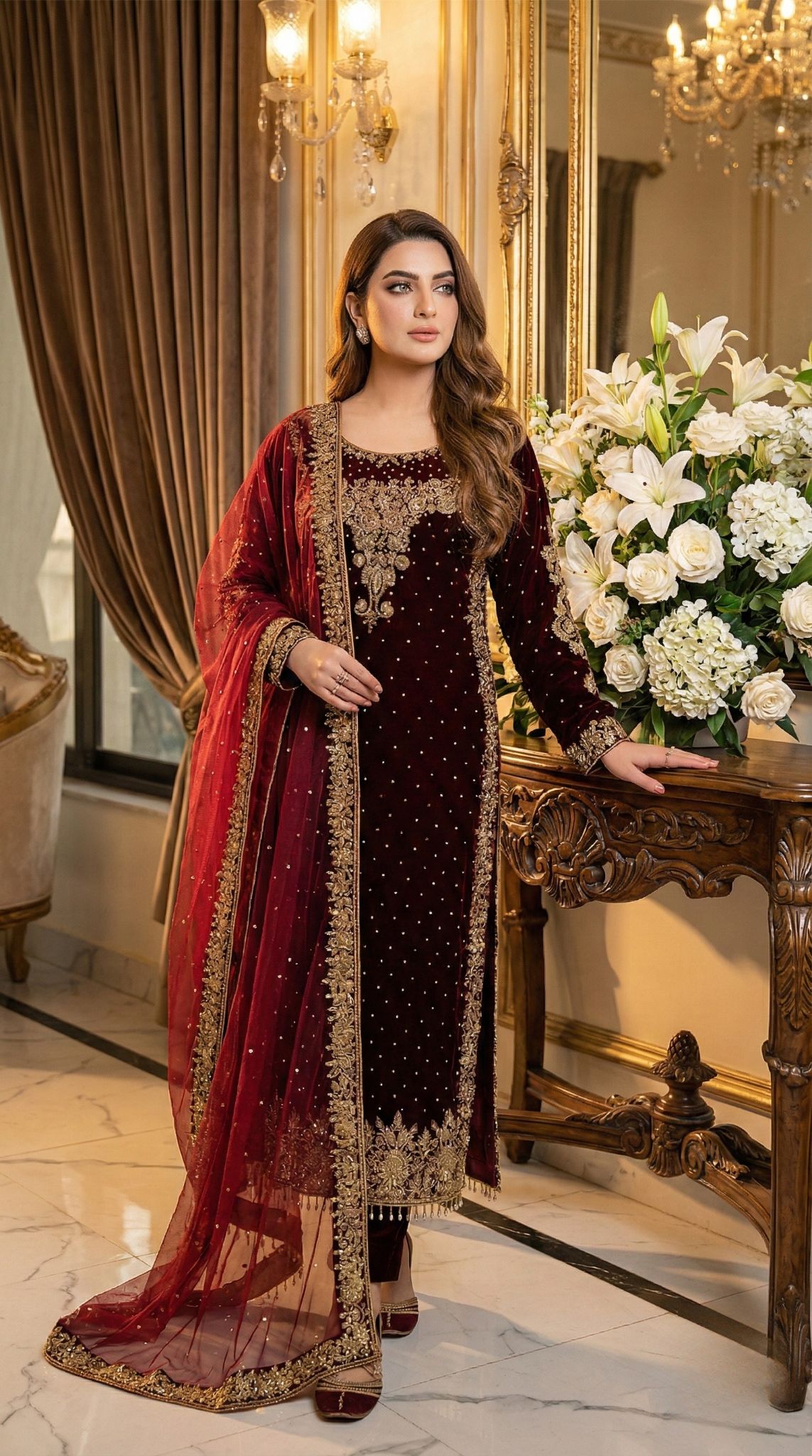 velvet Premium Velvet Rose Radiance Suit - Image 1