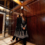 Velvet Heavy Anarkali Embroided Gown (Stitched)