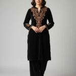 Luxnetics Embroidery Work Velvet Cord Set