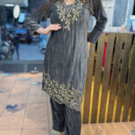 Luxnetics Premium Embroidery work Winter Wear Velvet Suit