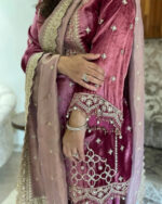 Sequence Moti work Party wear Velvet Suit (Stitched) - Image 5