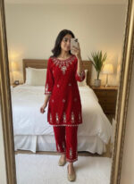 Luxnetics Real Mirror Work Velvet Cord Set - Image 10