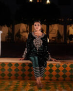 Luxnetics Winter Ready to Wear Velvet Kurti Palazzo Dupatta Set - Image 2