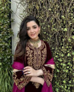 Luxnetics Elegant Thread Embroidery work Ready to wear Velvet Suit - Image 2