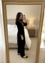 Thread Embroidery Work Velvet Cord Set - Image 3