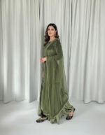 Luxnetics Ready Wear Velvet Kurti Sharara Dupatta Set - Image 2