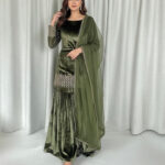 Luxnetics Ready Wear Velvet Kurti Sharara Dupatta Set