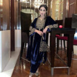 Thread Embroidery work Ready to Wear Velvet Suit