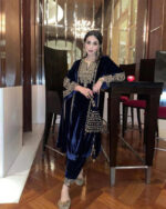 Thread Embroidery work Ready to Wear Velvet Suit