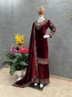 Luxnetics Winter Special Designer Ready to Wear Velvet Suit - Image 2