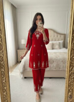 Luxnetics Real Mirror Work Velvet Cord Set