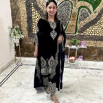 Heavy Sequence work Viscose Partywear Velvet Suit (Stitched)