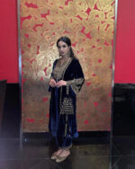 Thread Embroidery work Ready to Wear Velvet Suit - Image 3