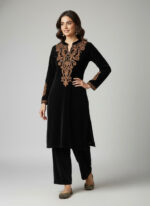 Luxnetics Embroidery Work Velvet Cord Set - Image 2