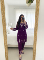 Luxnetics Real Mirror Work Velvet Cord Set - Image 3