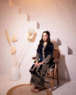 Embroidery work Velvet kurti palazo dupatta Set - Image 3